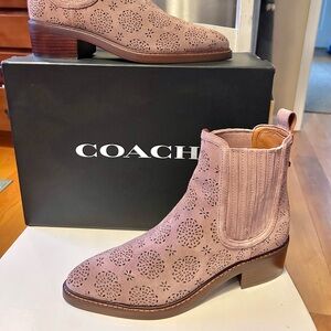 Coach Women's Bowery Ankle Booties, Dusty Rose, 10 B